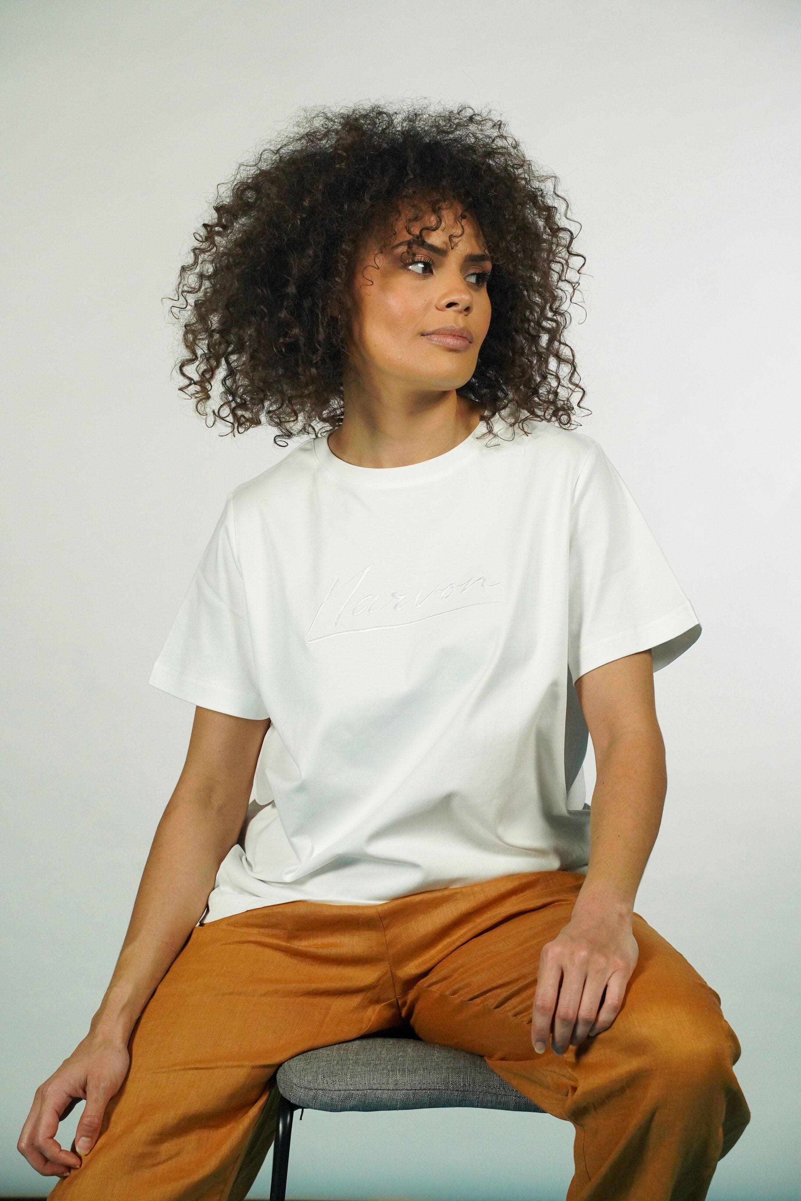 White Embroidered Tee