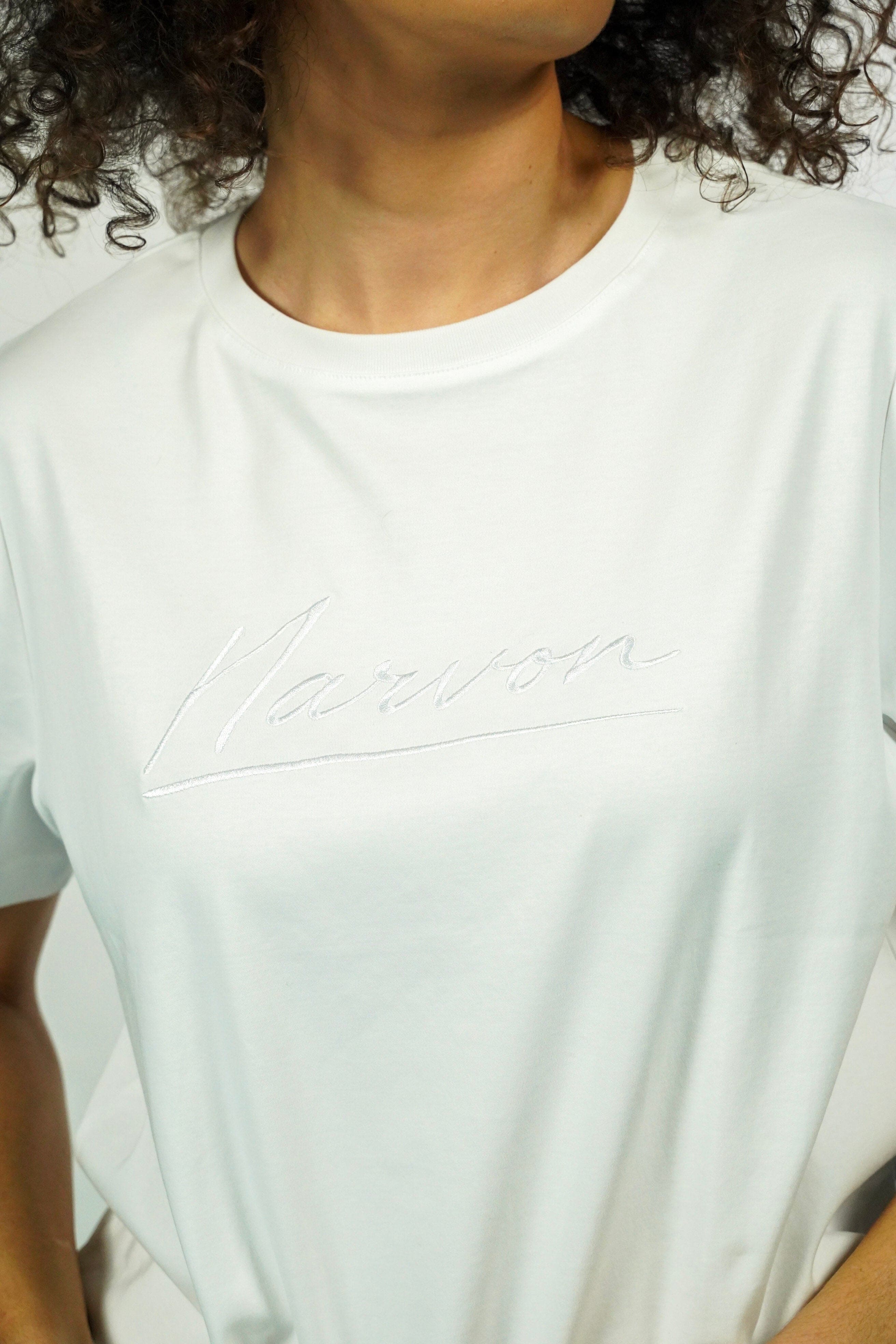 White Embroidered Tee