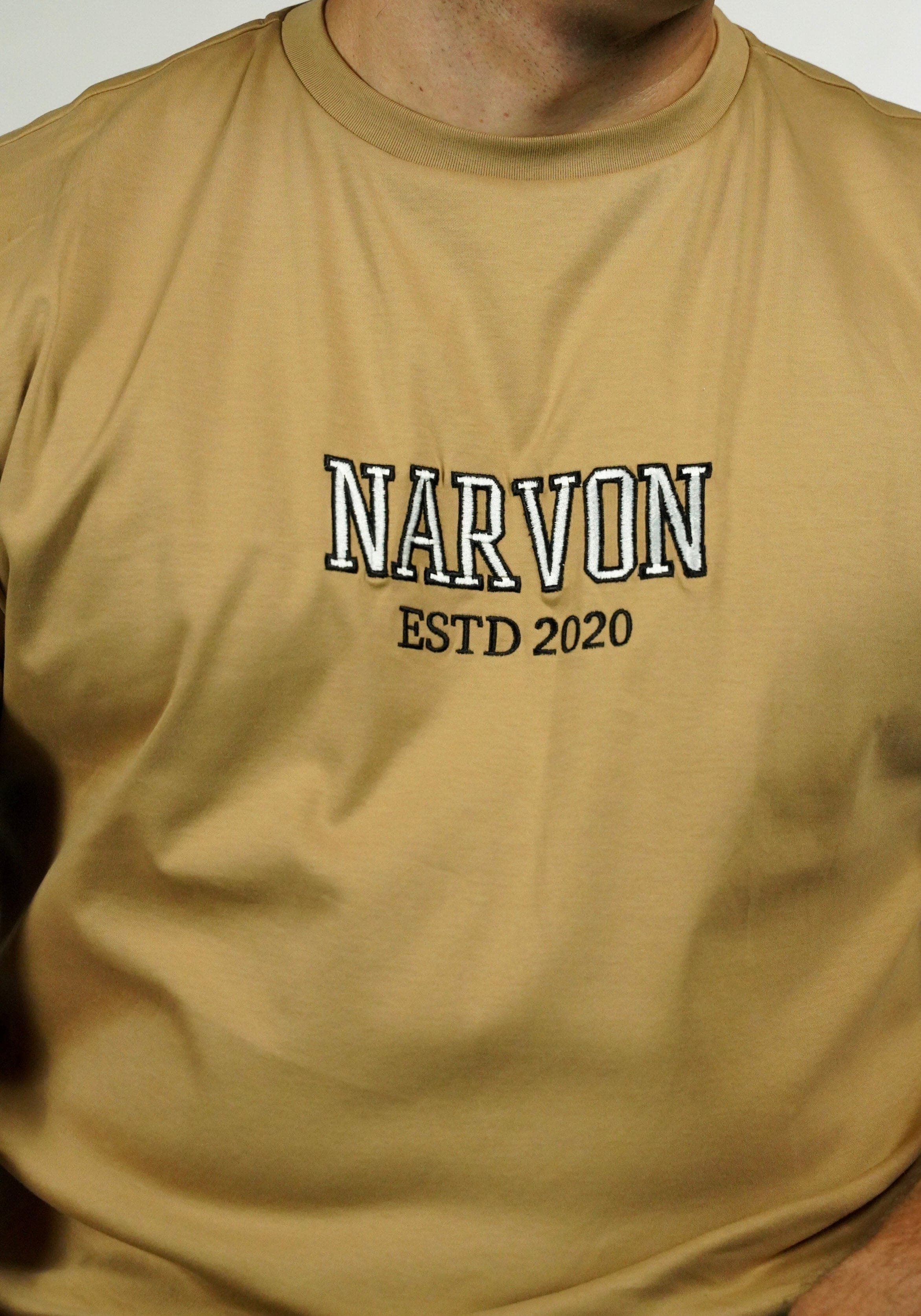 Sand Embroidered Tee