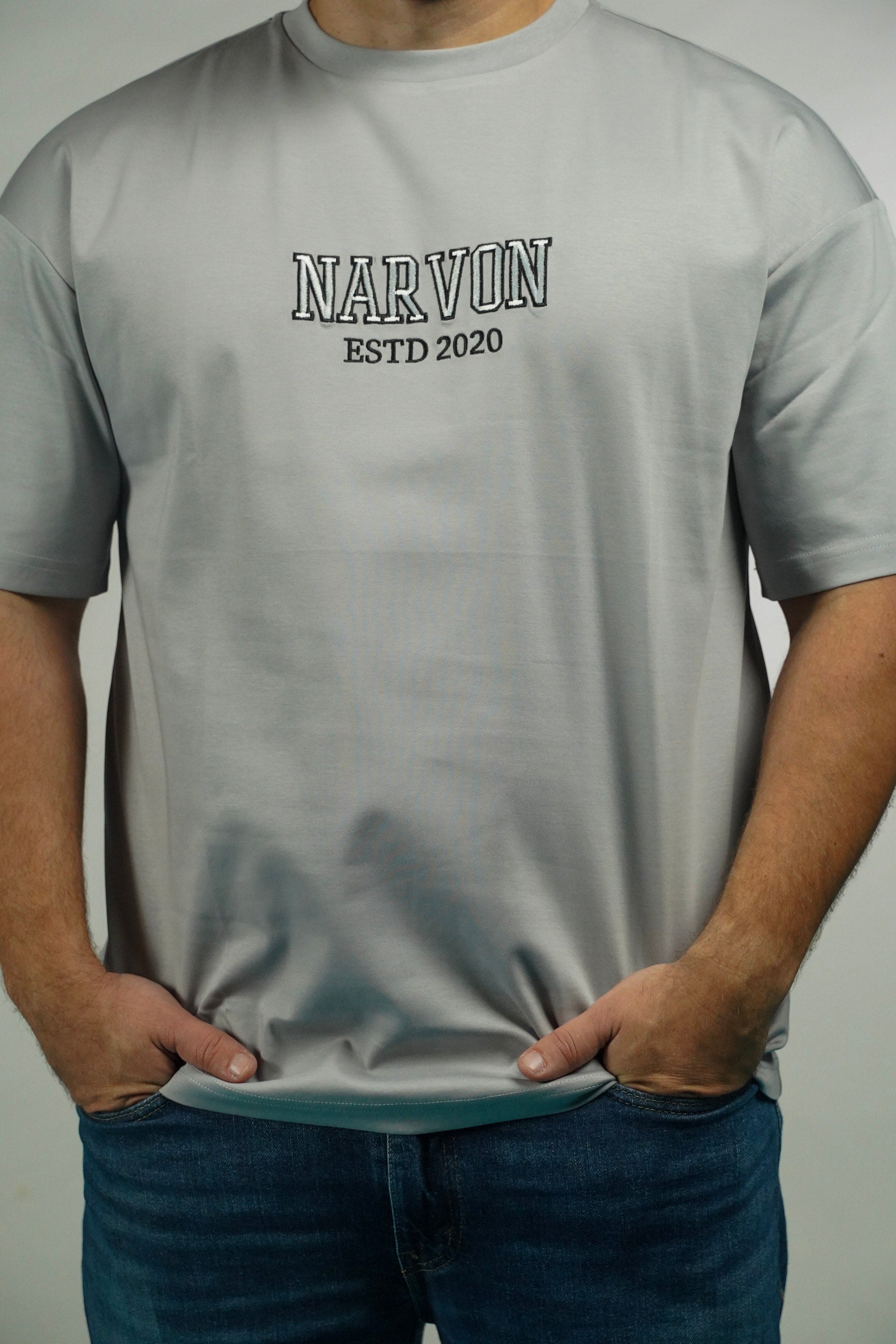 Grey Embroidered Tee