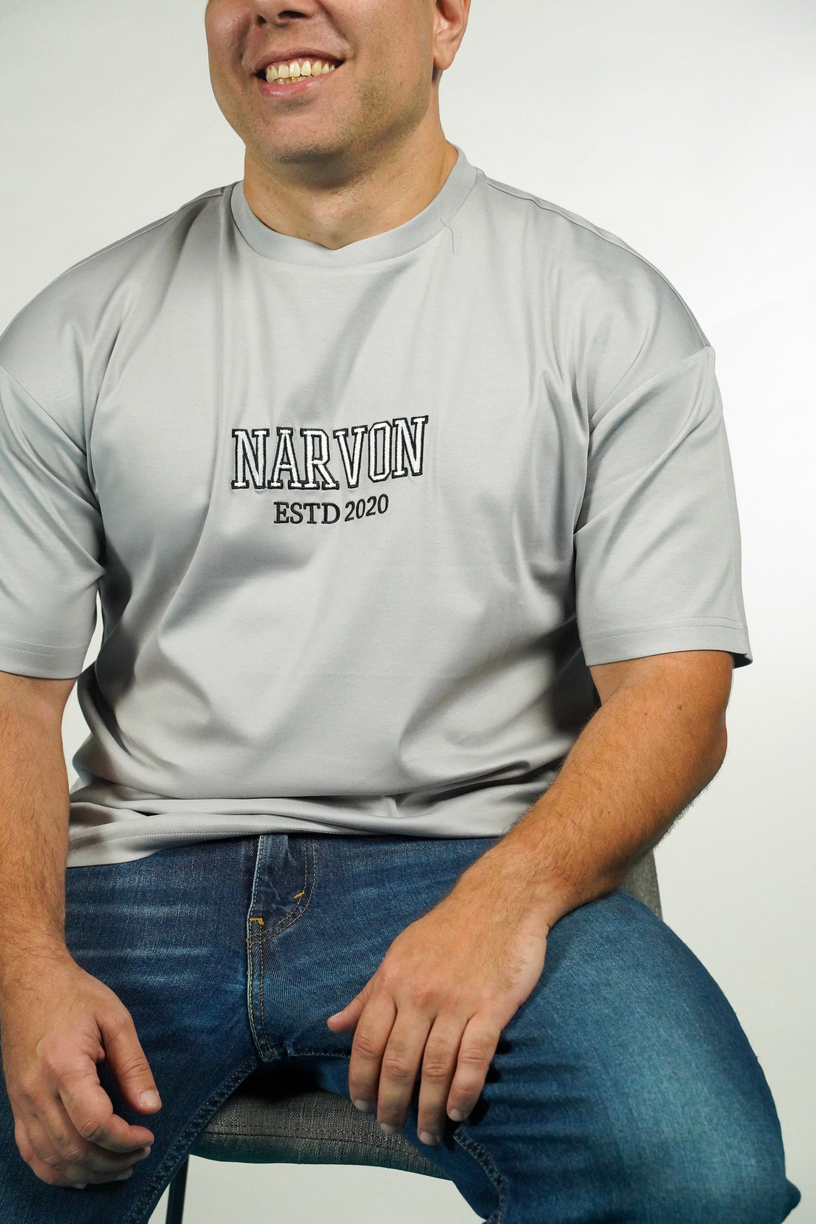 Grey Embroidered Tee