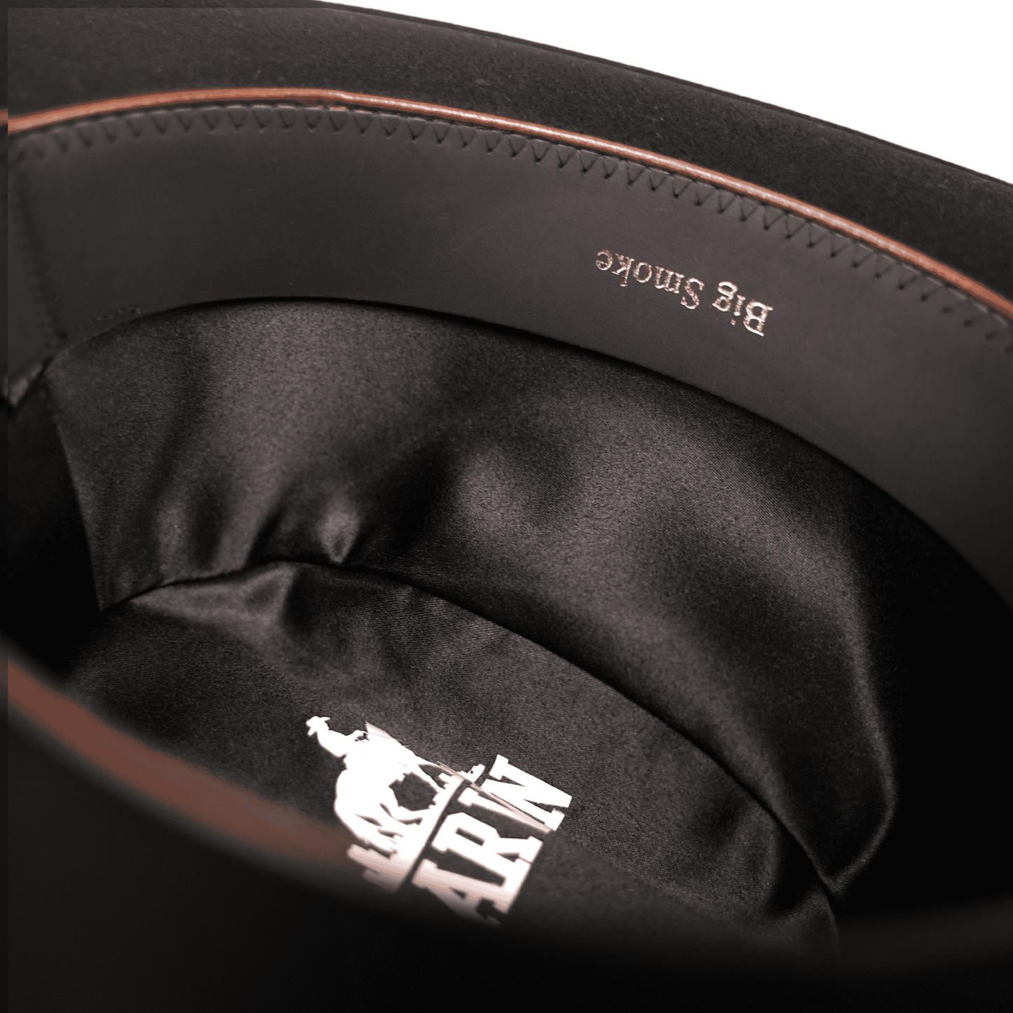 Cowboy hat interior lining big smoke label