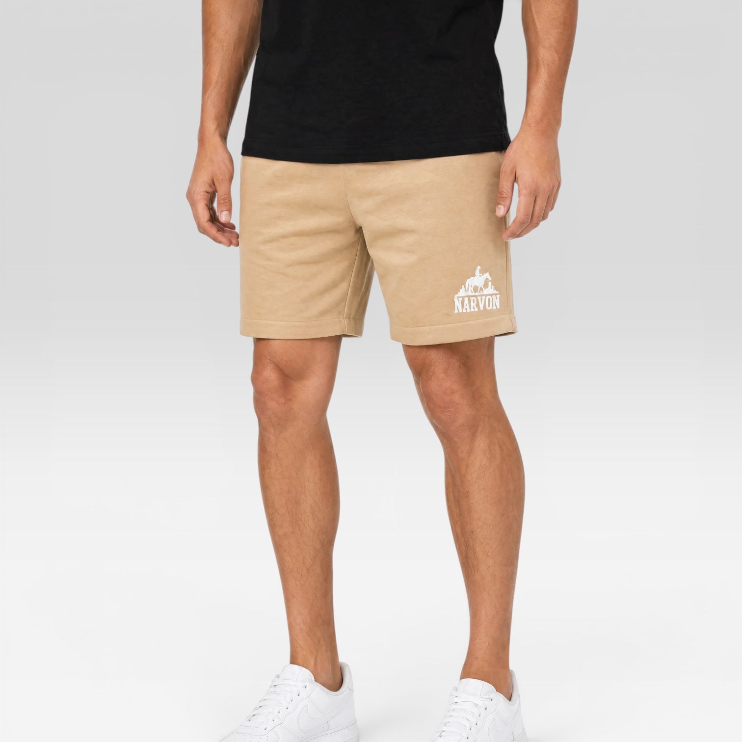Men’s beige everyday shorts with relaxed fit made for casual wear and summer comfort