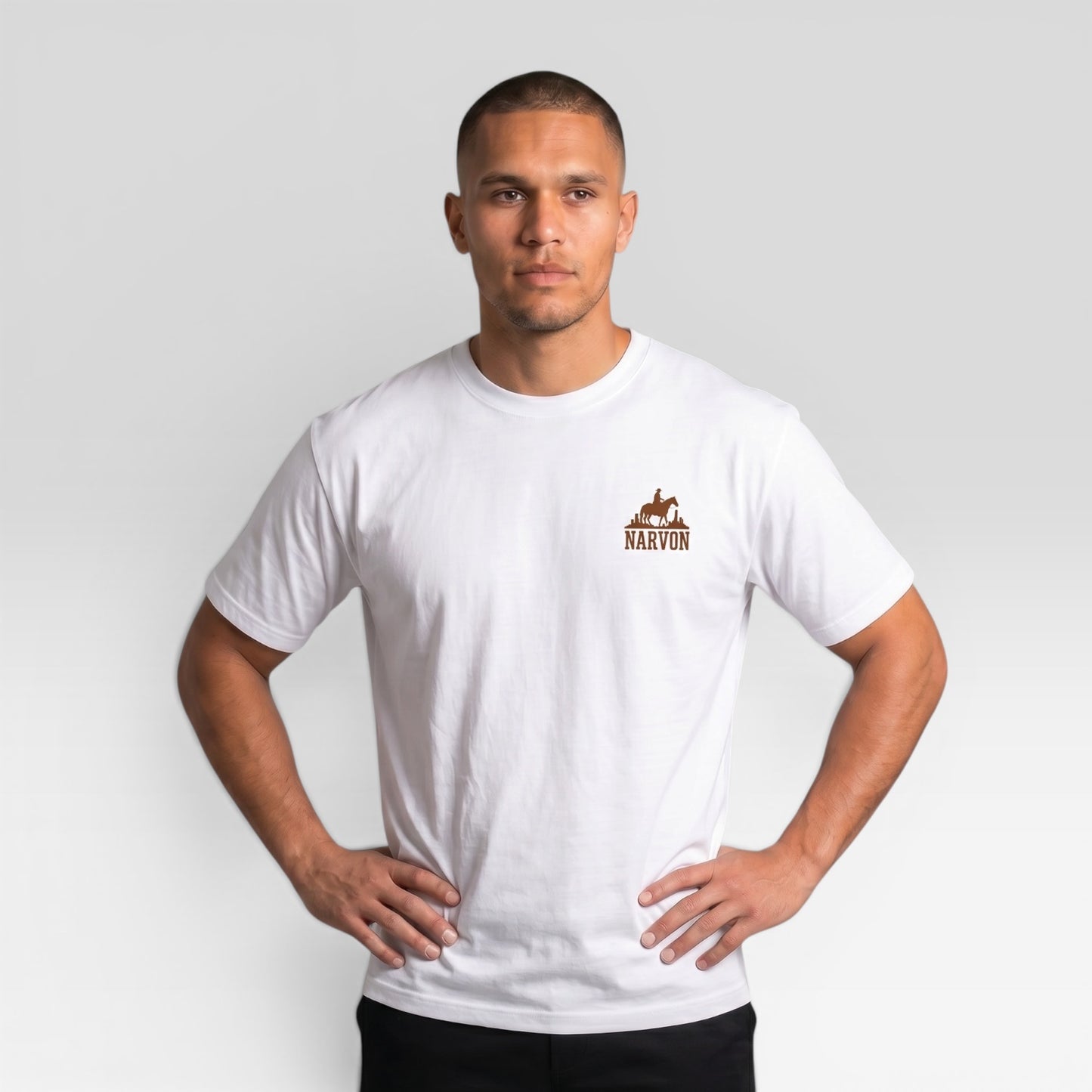 Men’s basic white cotton t-shirt with relaxed fit designed for everyday casual wear